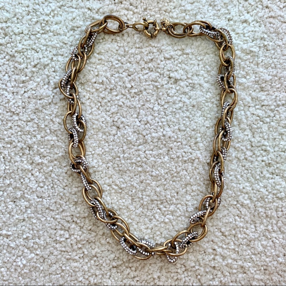 Bronze / Crystal Chainlink Necklace